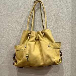 Fossil Yellow Leather Bag